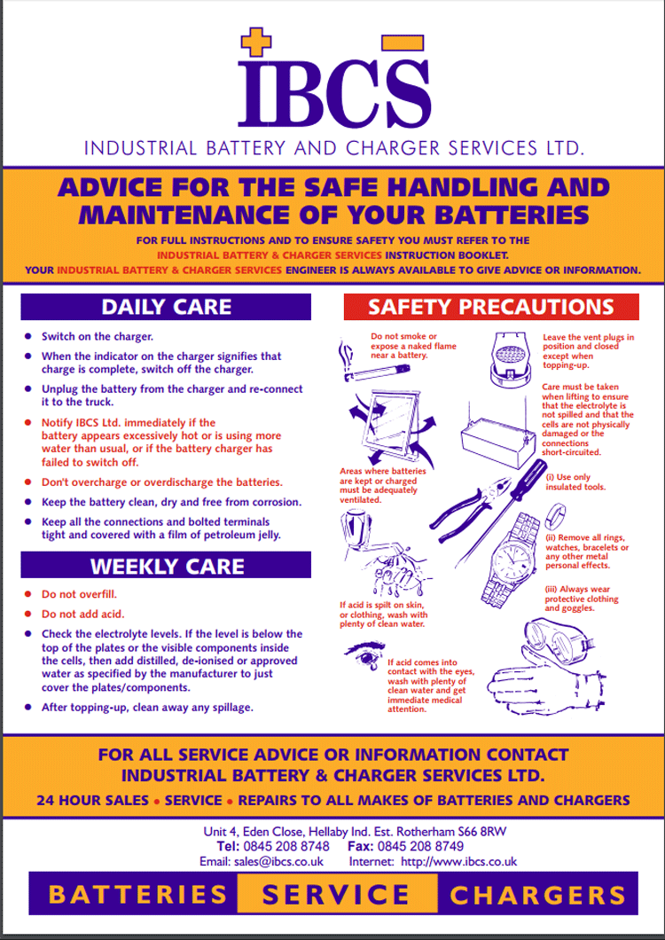 Forklift Batteries Forklift Battery Charger Services Ibcs