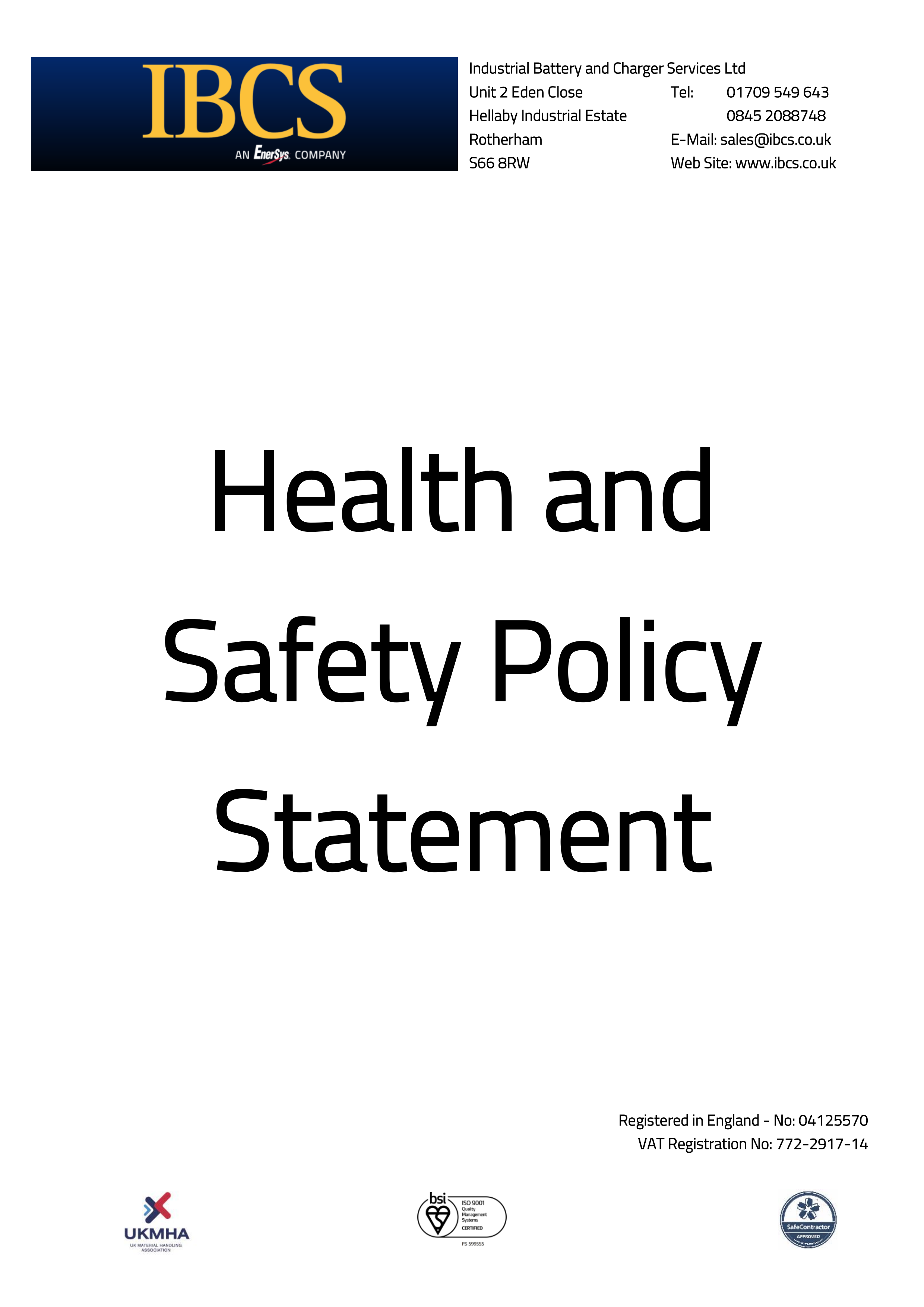 Health Safety Policy Statement